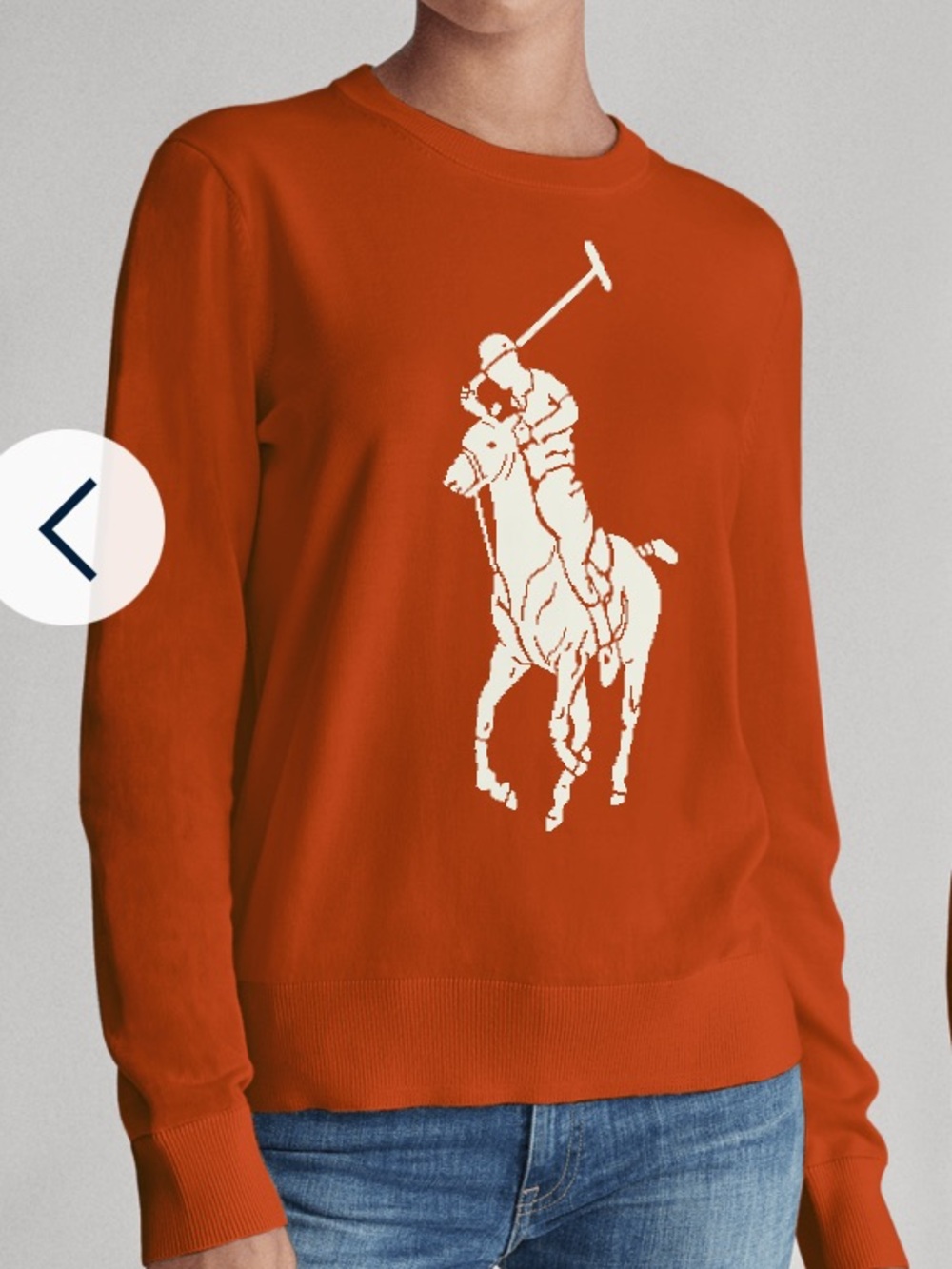 Polo by Ralph Lauren Orange Crewneck with White Polo Player